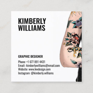 Modern wit custom afbeelding grafisch ontwerper co vierkante visitekaartje