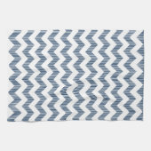 Modern wit en blauw chevron patroon theedoek (Horizontaal)