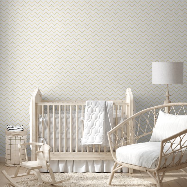 Modern Wit en Faux Goud Ontwerp Patroon Elegant Behang (Modern White and Faux Gold Design Pattern Elegant Wallpaper)