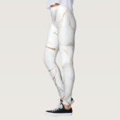 Modern wit en goud gemarmerd leggings (Links)