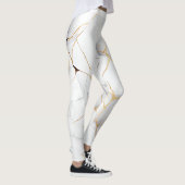 Modern wit en goud gemarmerd leggings (Rechts)
