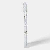 Modern Wit en Goud Marmerd monogram Case-Mate iPhone Case (Achterkant / Links)