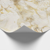 Modern wit en gouden marmer cadeaupapier (Hoek)