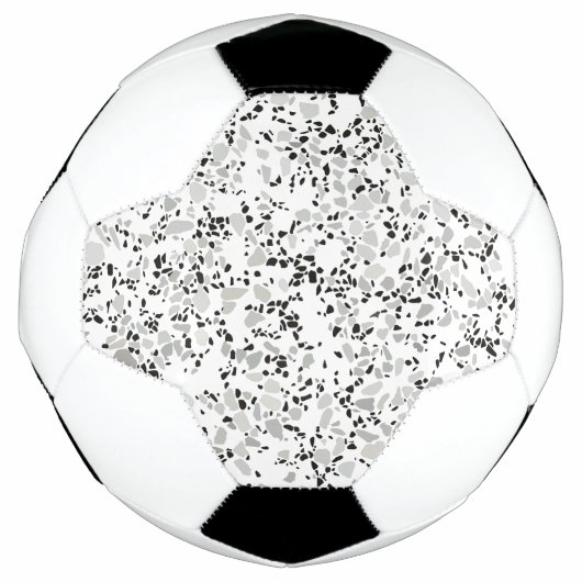 Modern wit en grijs terrazzo patroon voetbal (Voorkant)