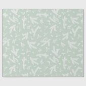 Modern wit en Mint Holly en Pine Cadeaupapier (Vlak)