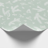 Modern wit en Mint Holly en Pine Cadeaupapier (Hoek)