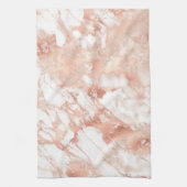 Modern wit en Roos gouden marmer Theedoek (Verticaal)