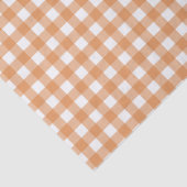 Modern wit en Sinaasappel Gingham Plaid Tissuepapier (Detail)