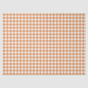 Modern wit en Sinaasappel Gingham Plaid Tissuepapier