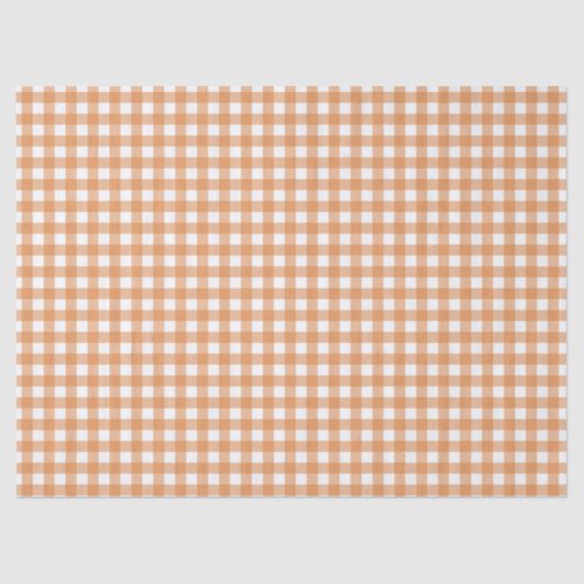 Modern wit en Sinaasappel Gingham Plaid Tissuepapier (Voorkant)