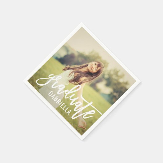 Modern wit geborsteld Manuscript Afstuderen Foto Servet (Hoek)