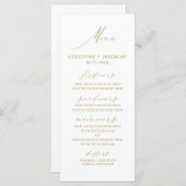 Modern Wit Goud Elegant Script Bruiloft Menu (Voorkant / Achterkant)