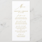 Modern Wit Goud Elegant Script Bruiloft Menu (Voorkant)