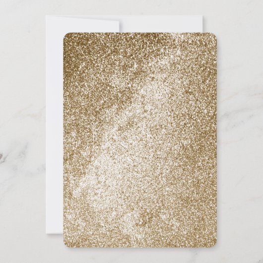 Modern Wit & Goud Geometrische Glam Wedding Kaart (Achterkant)