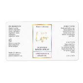 Modern Wit & Goud Logo Room Spray Flessenlabel Etiket (Voorkant)