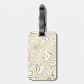 Modern wit goud marmer Abstract Bagagelabel (Achterkant verticaal)
