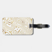 Modern wit goud marmer Abstract Bagagelabel (Achterkant horizontaal)