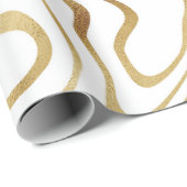 Modern wit goud marmer Abstract Cadeaupapier (Rol Hoek)