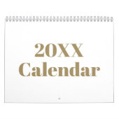 Modern wit goud vet typografie maand 2024 kalender (Hoes)