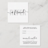 Modern wit grijs verwijst naar een vriend script h aanbevelingskaartje (Voorkant / Achterkant)
