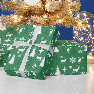 Modern wit hertenbos patroon cadeaupapier