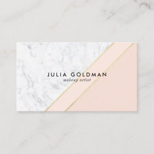 Modern wit marmer blos roze chic goud geometrisch visitekaartje