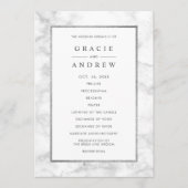 Modern wit marmer bruiloft ceremonie programma (Voorkant)