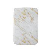 Modern wit marmer en gouden glitter badmat (Voorkant Verticaal)