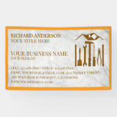 Modern wit marmer Handyman automatische reparatie Spandoek (Horizontaal)