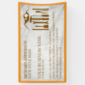 Modern wit marmer Handyman automatische reparatie Spandoek (Verticaal)