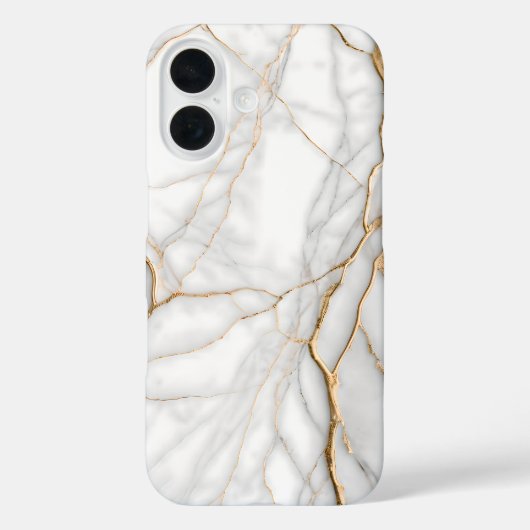 Modern wit marmer met gouden aderen Case-Mate iPhone case (Achterkant)
