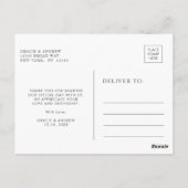 Modern wit marmer zilveren glitter dank u briefkaart (Achterkant)