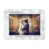 Modern wit marmer zilveren glitter dank u foto magneet (Horizontaal)