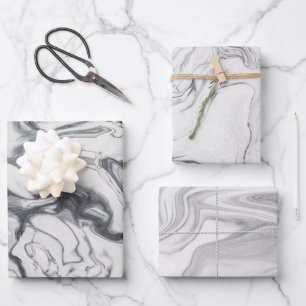 Modern wit marmerpatroon inpakpapier vel