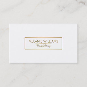 Modern wit met geometrisch goud accent visitekaartje