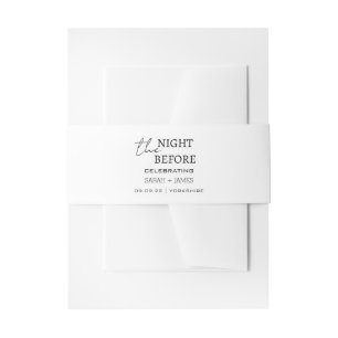 Modern wit minimalistisch de nacht voor de bruilof uitnodigingen wikkel