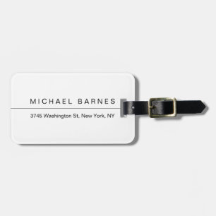 Modern Wit Minimalistisch Eenvoudig Elegant Profes Bagagelabel