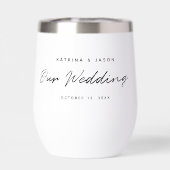 Modern wit minimalistisch script bruiloft cadeau (Achterkant)
