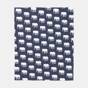 Modern wit olifant patroon Gepersonaliseerd Fleece Deken
