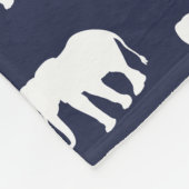 Modern wit olifant patroon | Gepersonaliseerd Fleece Deken (Hoek)