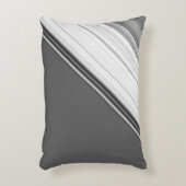 Modern Wit op Grijs Monogram Accent Kussen (Voorkant(Verticaal))