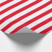 Modern wit op het patroon van rode strepen cadeaupapier (Hoek)