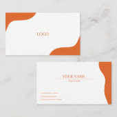 modern wit oranje visitekaartje (Voorkant / Achterkant)