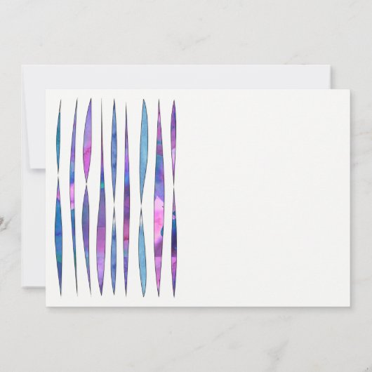 Modern wit Paarse, roze, blauw verlovingsfeest Kaart (Achterkant)