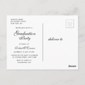 Modern wit penseel belettering afstuderen uitnodig briefkaart (Achterkant)