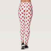 Modern Wit & Rood Gingerbread Man Patroon Leggings (Achterkant)