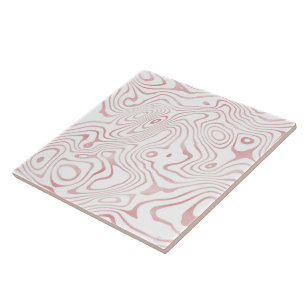Modern Wit Rose Goud Marmer Abstract Tegeltje