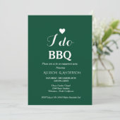 Modern wit script ik doe bbq verlovingsfeest kaart (Staand voorkant)
