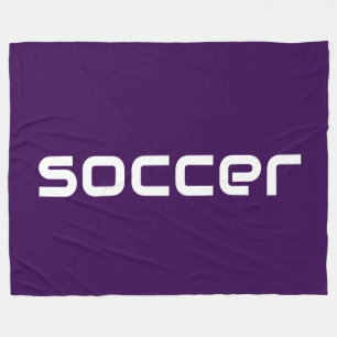 Modern wit voetbal tekst op vet diep Paarse Fleece Deken