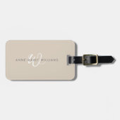 Modern Wit Wit Schreef Monogram Bagagelabel (Voorkant horizontaal)